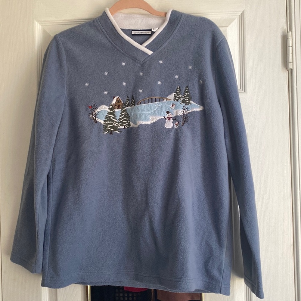 Vintage Grandma-Style Fleece Crewneck